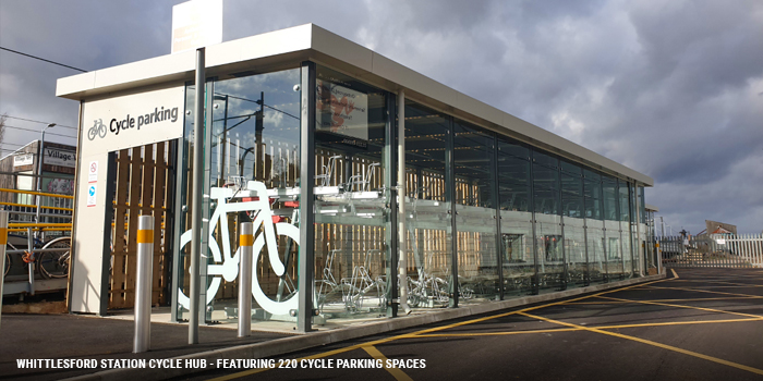 Cycle Hub at whittlesford station cycle hub